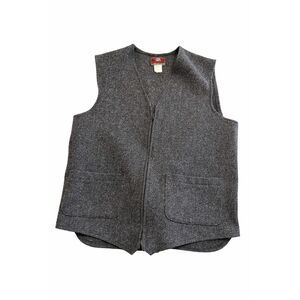 Johnson Woolen Mills Vintage Grey Vest Wool USA Outdoor Clothing Mens Size 42
